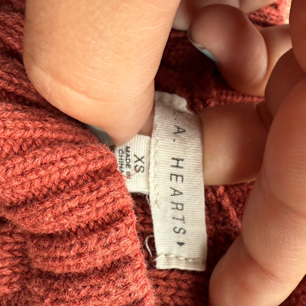 Women's Ribbed Sweater - Rust - Picture 2 of 3